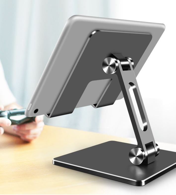 Dual Foldable iPad Stand, Fully Adjustable Desktop Tablet Holder, iPad Accessories for Office Kindle Compatible with Mobile Devices iPad Pro/Air/Mini, iPhone Pro/Max/Plus