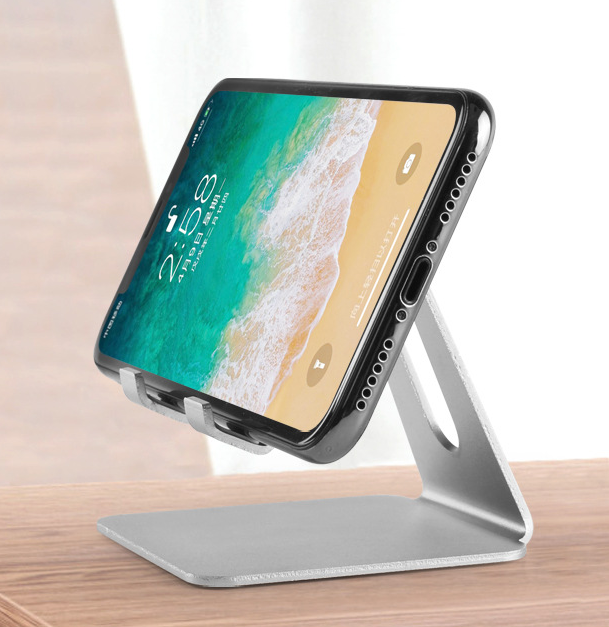 Desk Cell Phone Stand Phone Holder, Aluminum Phone Cradle Dock for iPhone 15 14 13 12 pro Mini 11 X Xs max 8 7 6 6s Plus SE Samsung All Smart Phones