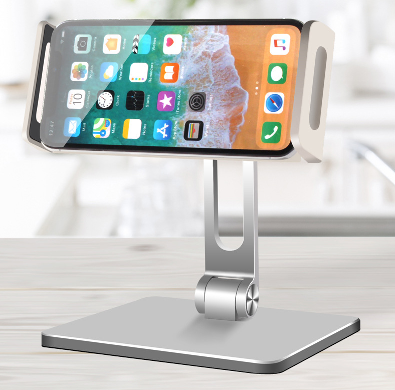 Tablet Stand Adjustable & Foldable, 360° Swivel Heavy Aluminum Tablet Holder for Desk, Compatible with iPad Pro/Air/Mini, Galaxy Tab, Surface Pro, Kindle Fire (7-13")